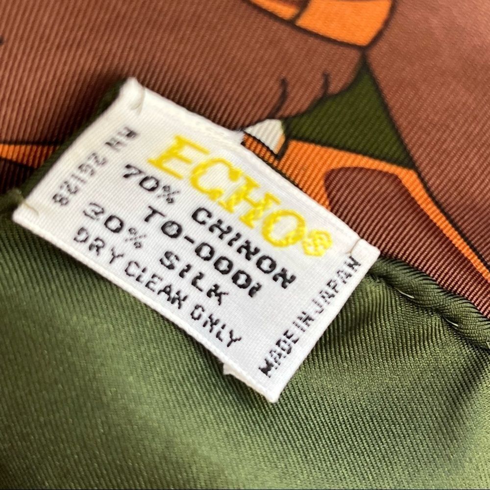 Vintage Echo Silk Blend Big Cat Print Scarf - Picture 5 of 6